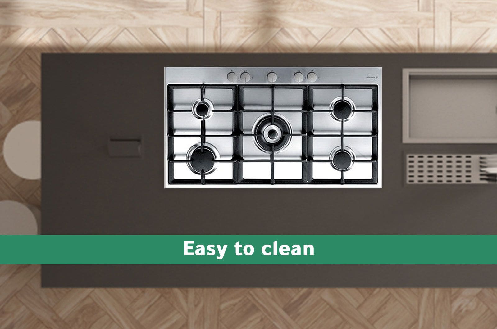 Ariston Built-in Hob - 5 Burners - grey - 51x90.9 cm 3 PK951TGHSAeng 3